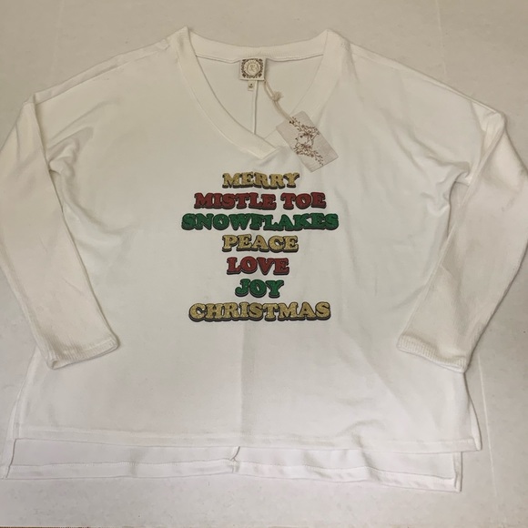 TrueSelf Sweater Holiday Christmas Glitter V-Neck - Picture 9 of 14